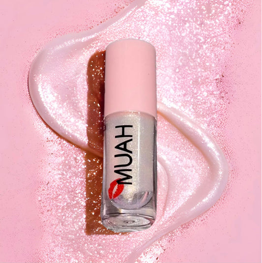 MUAHBYMAR- GOTCHA LIP COMBO - Milky Base Glitter Lip Gloss With A Dark Brown Liner